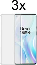 OnePlus 8 Screenprotector UV - Beschermglas OnePlus 8 Screen Protector Glas - 3 stuks