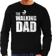 The walking dad - sweater zwart voor heren - papa kado trui / Aanstaande vader cadeau/ papa in verwachting S