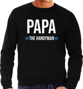 Papa the handyman - sweater zwart voor heren - papa kado trui / vaderdag cadeau S