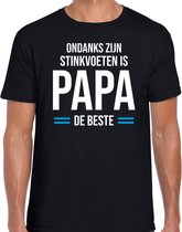 Papa de beste - t-shirt zwart voor heren - papa kado shirt / vaderdag cadeau M