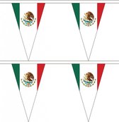 2x stuks mexico landen punt vlaggetjes 5 meter - slinger / vlaggenlijn - landen vleggen versiering/feestartikelen