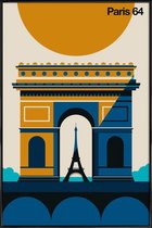 JUNIQE - Poster in kunststof lijst Paris 64 -40x60 /Geel & Ivoor