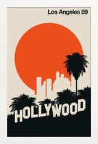 JUNIQE - Poster in houten lijst Vintage Los Angeles 89 -20x30 /Oranje