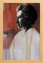 JUNIQE - Poster met houten lijst Rosa Luxemburg - schilderij -13x18
