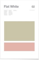 JUNIQE - Poster Flat white - minimalistisch -20x30 /Grijs & Roze