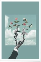 JUNIQE - Poster Dance With Me -13x18 /Grijs & Groen