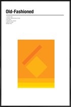 JUNIQE - Poster met kunststof lijst Old Fashioned - minimalistisch