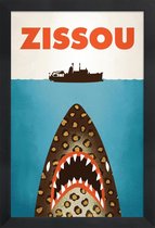 JUNIQE - Poster in houten lijst Zissou -40x60 /Blauw & Bruin