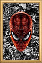 JUNIQE - Poster met houten lijst The Spider-Man - Een stripheld -40x60