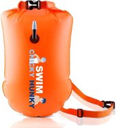 BUDDYSWIM Set Zwemboei voor Open Water 28 liter en Zwemdop