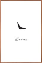 JUNIQE - Poster met kunststof lijst Karma -13x18 /Wit & Zwart