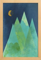 JUNIQE - Poster in houten lijst Norway -30x45 /Blauw & Groen