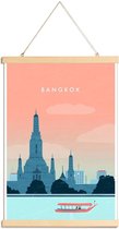 JUNIQE - Posterhanger Bangkok - retro -40x60 /Roze & Turkoois