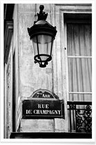 JUNIQE - Poster Rue de Champagny -40x60 /Grijs & Wit