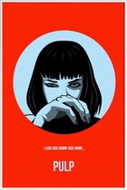 JUNIQE - Poster met kunststof lijst Mia Wallace Pulp Fiction -13x18