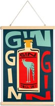 JUNIQE - Posterhanger Gin Gin Gin -30x45 /Rood