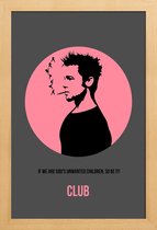 JUNIQE - Poster met houten lijst Fight Club -13x18 /Roze & Zwart