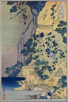 JUNIQE - Poster in kunststof lijst Hokusai - Travellers Climbing up a