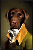 JUNIQE - Poster met kunststof lijst Teun – Aristocratische Hond -13x18