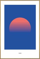 JUNIQE - Poster met kunststof lijst Dusk #6 -13x18 /Blauw & Oranje