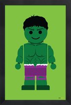 JUNIQE - Poster in houten lijst Hulk Toy -30x45 /Groen & Paars