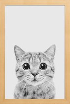 JUNIQE - Poster in houten lijst Kitten Classic -20x30 /Wit & Zwart