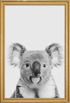 JUNIQE - Poster met houten lijst Koala Classic -20x30 /Wit & Zwart