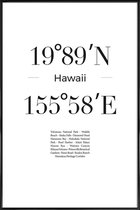JUNIQE - Poster in kunststof lijst Hawaii -40x60 /Wit & Zwart