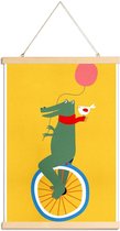 JUNIQE - Posterhanger Unicycle Croc -40x60 /Kleurrijk