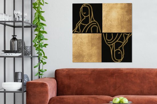 Peintures sur toile - Maîtres anciens - Collage - Or - 90x90 cm - Décoration murale