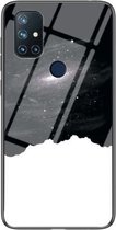 Voor OnePlus N10 5G Sterrenhemel Geschilderd Gehard Glas TPU Schokbestendig Beschermhoes (Kosmische Sterrenhemel)