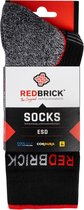 Redbrick ESD Sokken - Werksokken - Grijs/Zwart - 25102 - Unisex - Maat 39-42