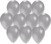 Bellatio Decorations ballonnen - 50 stuks - zilver - 27 cm - helium of lucht - verjaardag / versiering