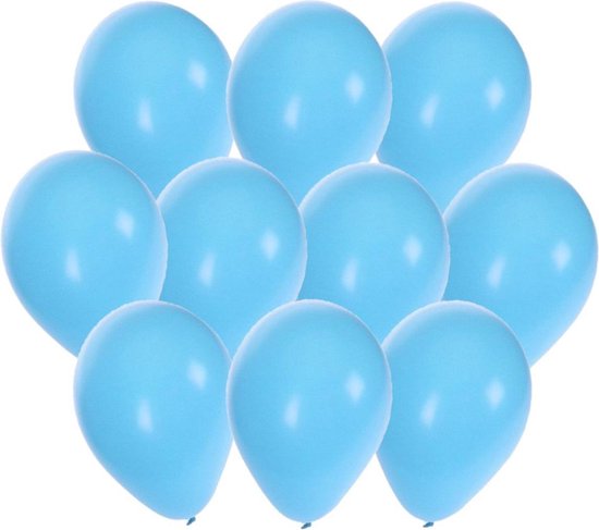 Lichtblauwe party ballonnen 30x stuks 27 cm - Feestartikelen/versiering