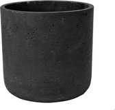 Pottery Pots Charlie XXS - Bloempot/Vaas - H9.9 x Ø10.6 cm - Zwart/Grijs Washed - Ruw - Fiberclay