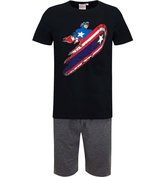 Avengers heren shortama  Captain America - Zwart  - XL