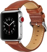 Bandje geschikt voor Apple Watch 38/40MM - Maat L - Horlogebandje - Polsband - Kunstleer - Bruin