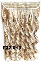 Clip in hair extensions 1 baan wavy blond - F27/613