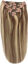 Remy Human Hair extensions straight 20 - bruin / blond 4/27
