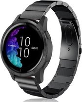 Stalen Smartwatch bandje - Geschikt voor  Garmin Venu metalen bandje - zwart - Horlogeband / Polsband / Armband