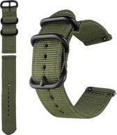 Nylon Smartwatch bandje - Geschikt voor  Nylon horlogeband 20mm - universeel - groen - Horlogeband / Polsband / Armband