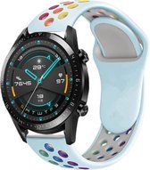Siliconen Smartwatch bandje - Geschikt voor  Huawei Watch GT sport band - kleurrijk lichtblauw - 42mm - Horlogeband / Polsband / Armband