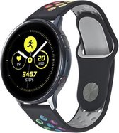 Siliconen Smartwatch bandje - Geschikt voor  Samsung Galaxy Watch sport band 42mm - zwart kleurrijk - Horlogeband / Polsband / Armband