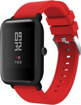 Siliconen Smartwatch bandje - Geschikt voor  Xiaomi Amazfit Bip silicone band - rood - Horlogeband / Polsband / Armband