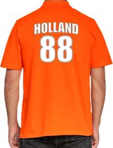 Oranje supporter poloshirt - rugnummer 88 - Holland / Nederland fan shirt / kleding voor heren M