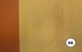 Ikado  Set van 6 stuks placemats, dessin in roesttinten  30 x 45 cm