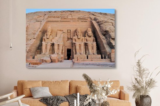 Canvas Schilderij De tempel van Ramses II Aboe Simbel in Egypte. - 180x120 cm - Wanddecoratie XXL - OneMillionCanvasses