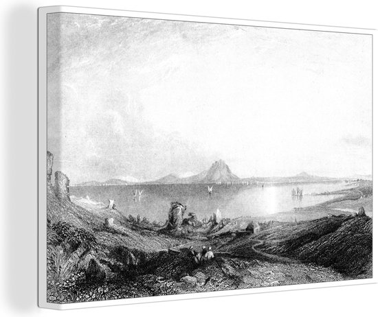 Une illustration antique des paysages méditerranéens de Carthage toile 140x90 cm - Tirage photo sur toile (Décoration murale salon / chambre)