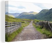 Canvas Schilderij Landweggetje richting de Ben Nevis in Schotland - 60x40 cm - Wanddecoratie