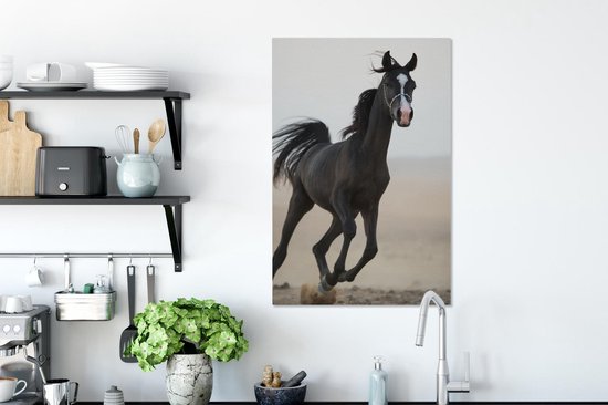 Canvas Schilderij Paarden - Arabier - Pastel - 60x90 cm - Wanddecoratie